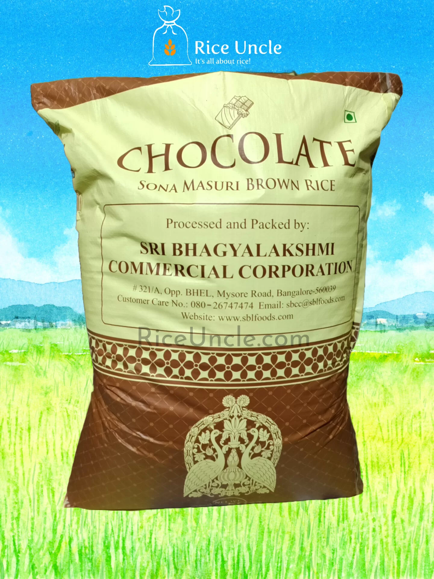 Sri Bhagyalakshmi Chocolate Sona Masuri Brown Rice – 26KG Bag/Loose